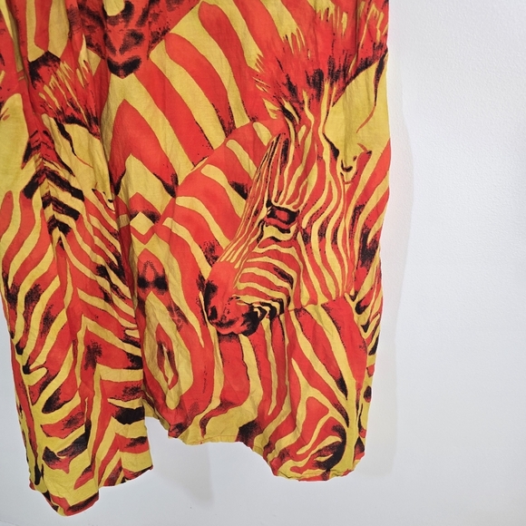 Connor & Blake 100% Cotton Back Cutout Maxi Dress  Red Yellow Large - Picture 5 of 10